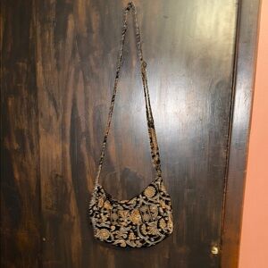 Vera Bradley Black and Tan Paisley Shoulder Bag